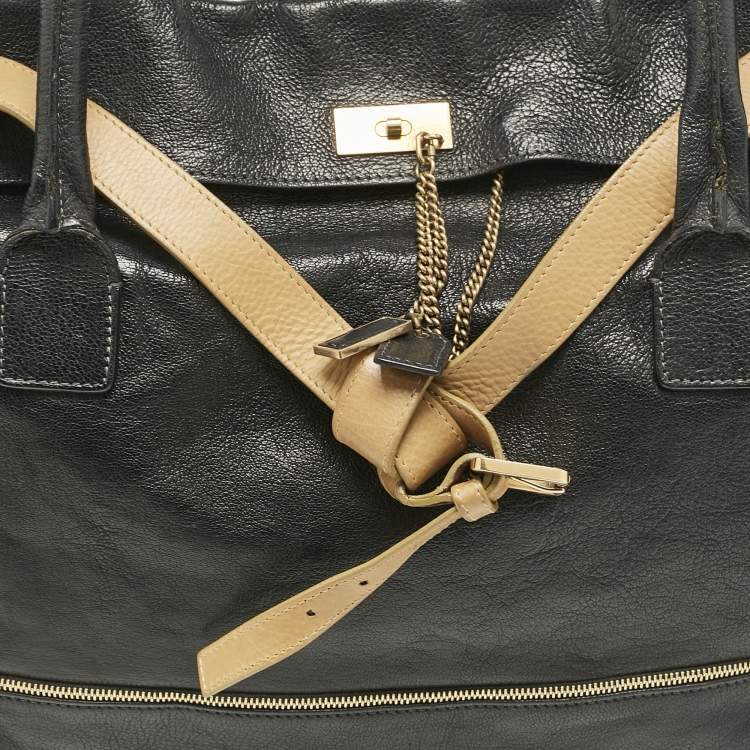Pre Owned Chloe Black/Tan Leather Marlow Tote