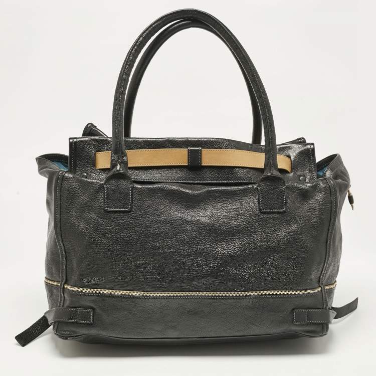 Pre Owned Chloe Black/Tan Leather Marlow Tote