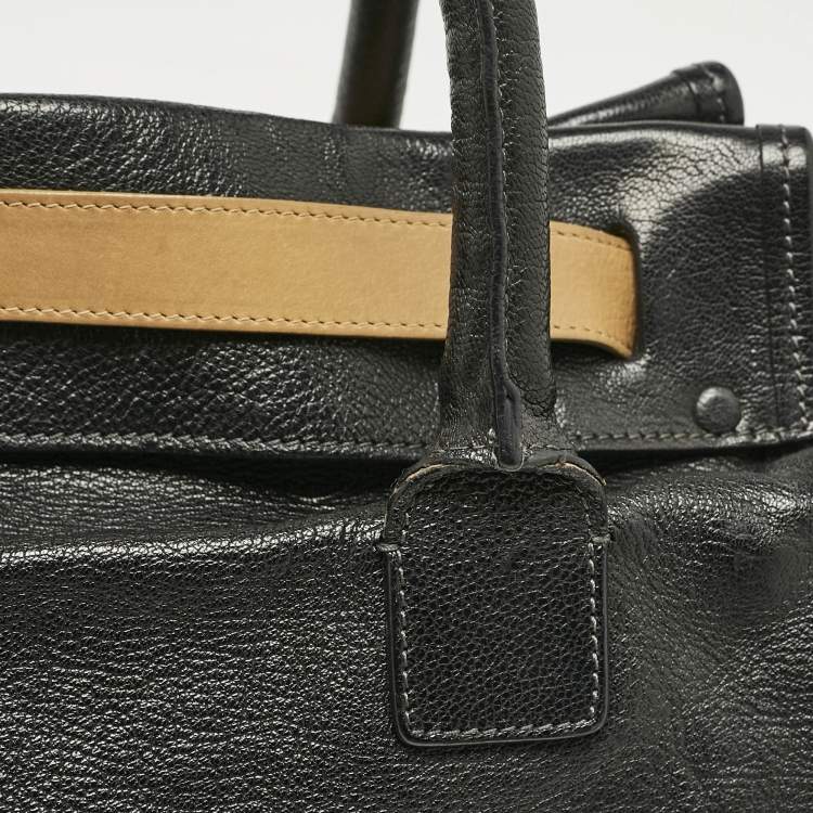 Pre Owned Chloe Black/Tan Leather Marlow Tote