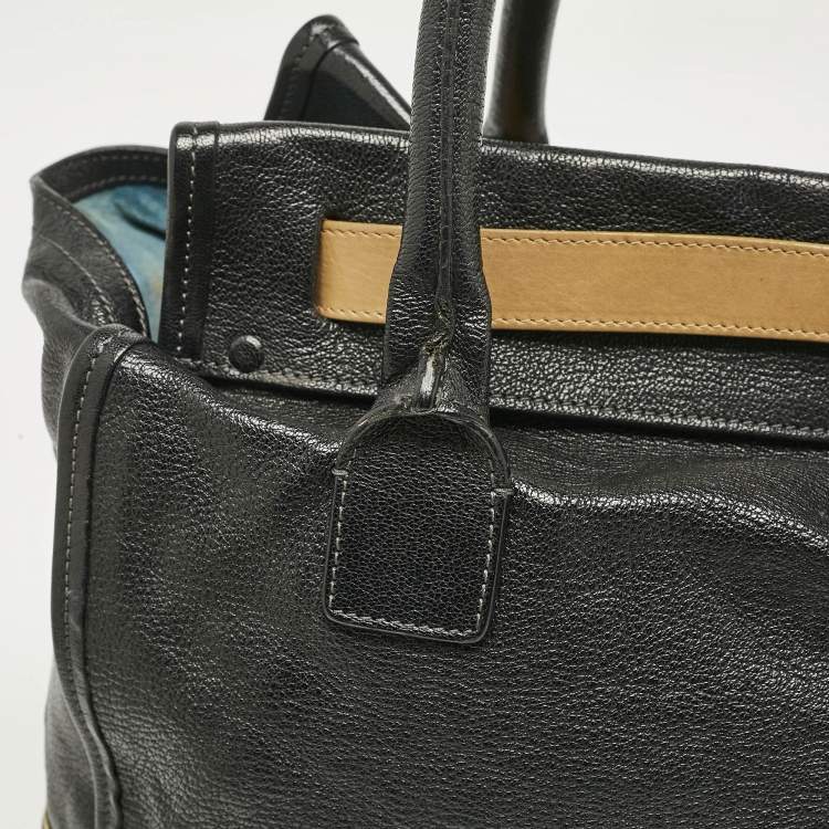 Pre Owned Chloe Black/Tan Leather Marlow Tote