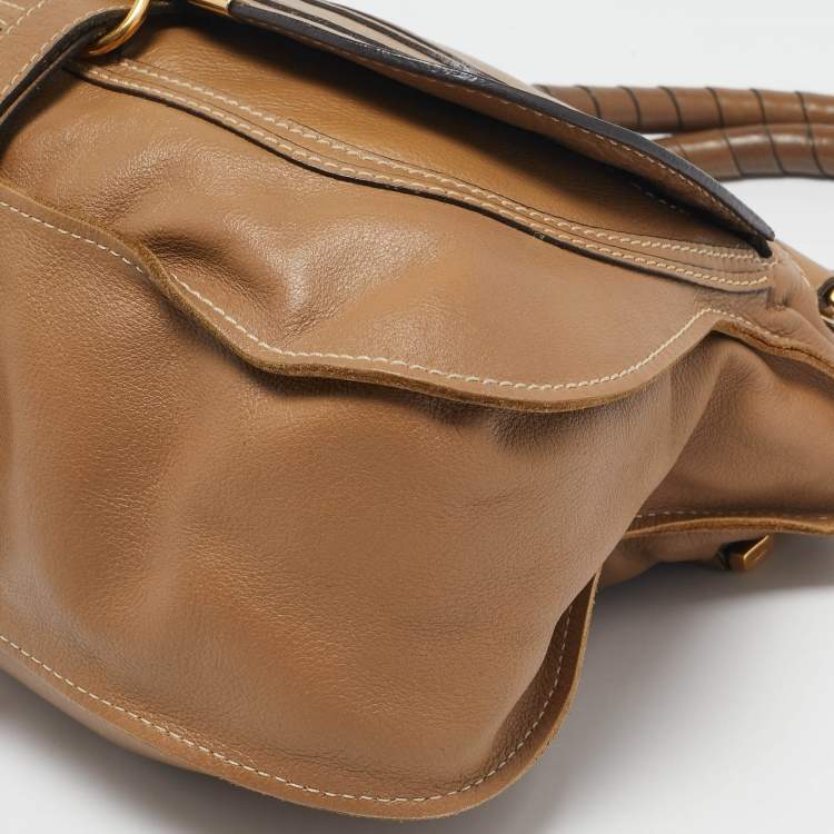 Pre Owned Chloé Tan Leather Medium Marcie Satchel