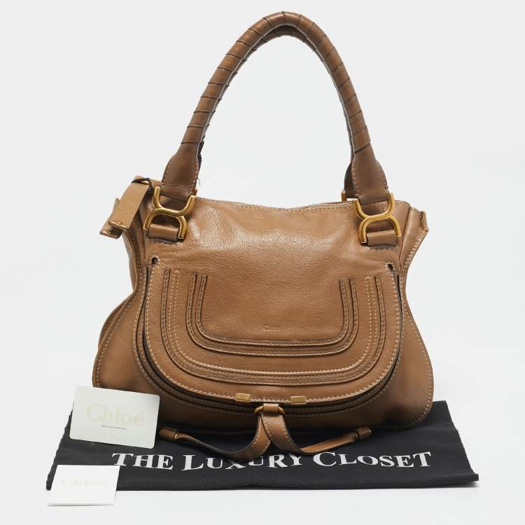 Pre Owned Chloé Tan Leather Medium Marcie Satchel