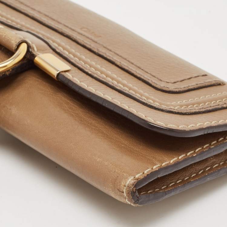 Pre Owned Chloe Brown Leather Marcie Continental Wallet
