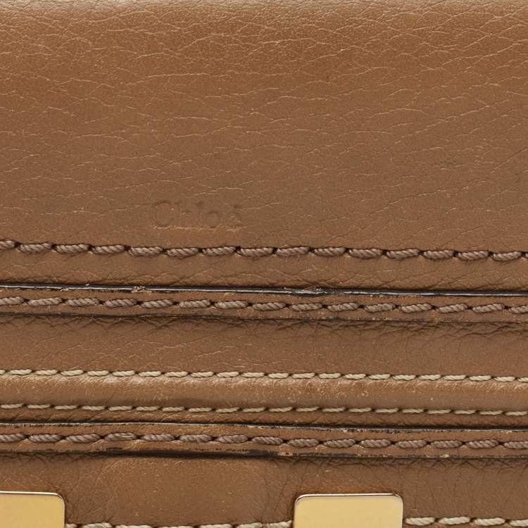 Pre Owned Chloe Brown Leather Marcie Continental Wallet