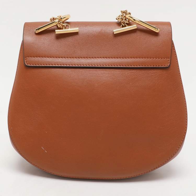 Pre Owned Chloe Brown/Green Leather and Suede Medium Drew Shoulder Bag