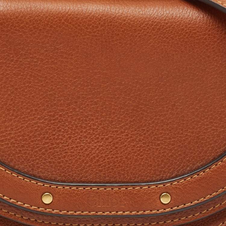 مملوكة مسبقًا Chloe Brown Leather Small Nile Bracelet Minaudiere Bag