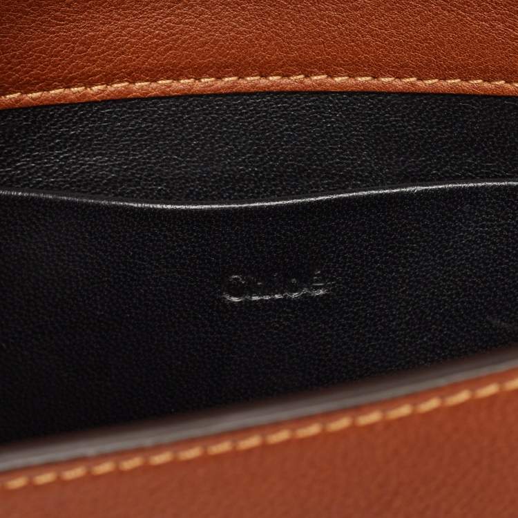 مملوكة مسبقًا Chloe Brown Leather Small Nile Bracelet Minaudiere Bag