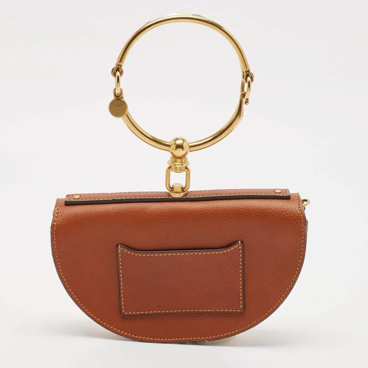 مملوكة مسبقًا Chloe Brown Leather Small Nile Bracelet Minaudiere Bag