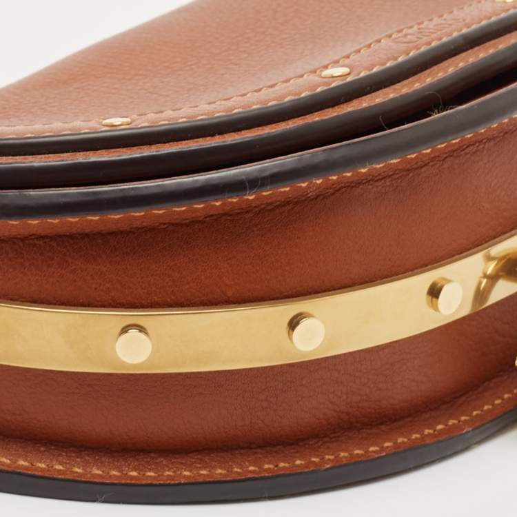 مملوكة مسبقًا Chloe Brown Leather Small Nile Bracelet Minaudiere Bag