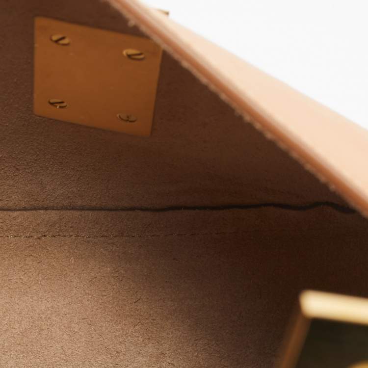 Pre Owned Chloe Peach Leather Small Drew Shoulder Bag