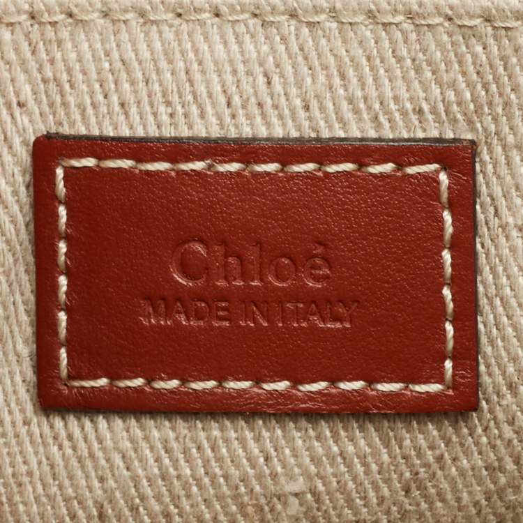 Pre Owned Chloe Beige/Brown Canvas Medium Woody Tote