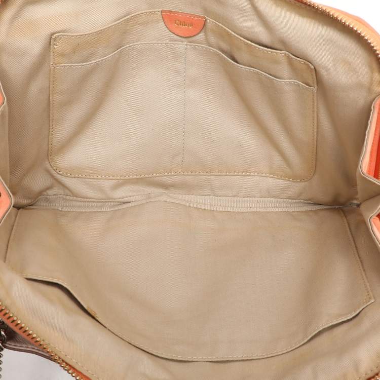 Pre Owned Chloe Beige/Peach Calf Hair and Suede Chain Shoulder Bag