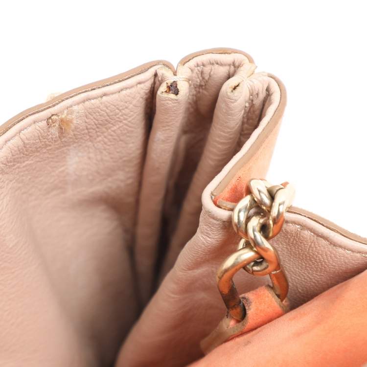 Pre Owned Chloe Beige/Peach Calf Hair and Suede Chain Shoulder Bag