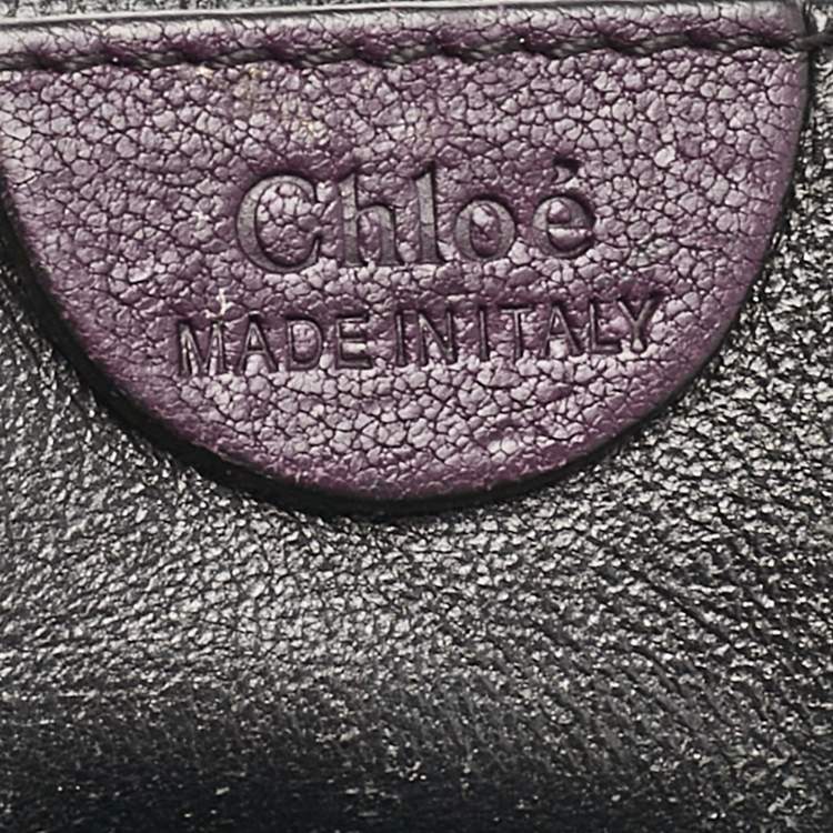 Pre Owned Chloe Purple Leather Small Elsie Chain Shoulder Bag