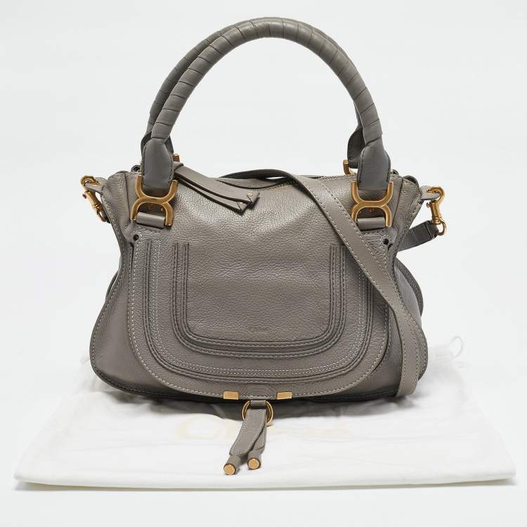 Pre Owned Chloe Grey Leather Medium Marcie Shoulder Bag