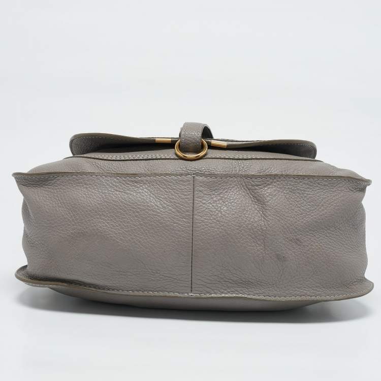 Pre Owned Chloe Grey Leather Medium Marcie Shoulder Bag