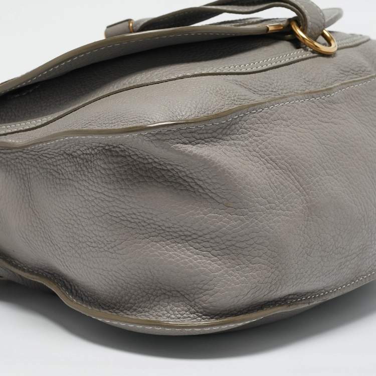 Pre Owned Chloe Grey Leather Medium Marcie Shoulder Bag