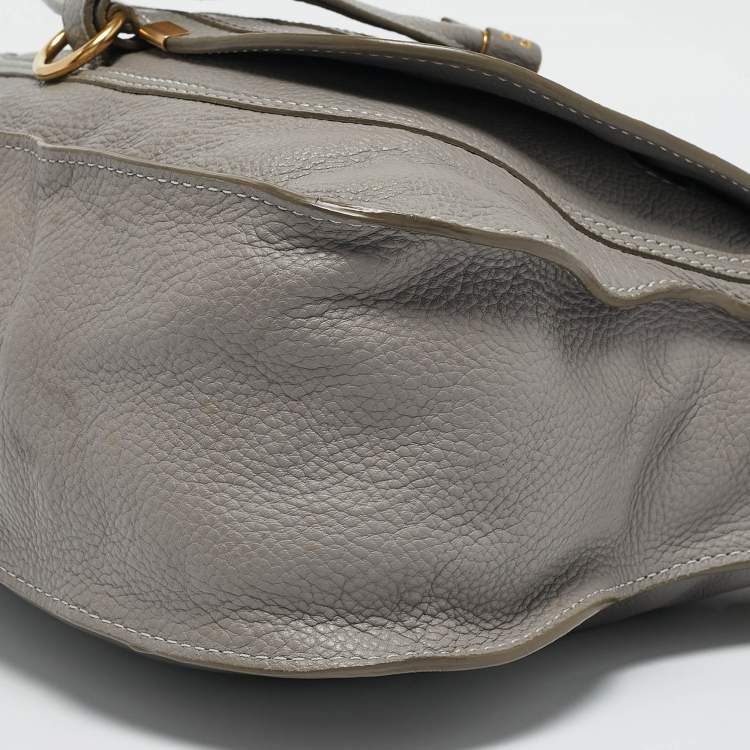 Pre Owned Chloe Grey Leather Medium Marcie Shoulder Bag