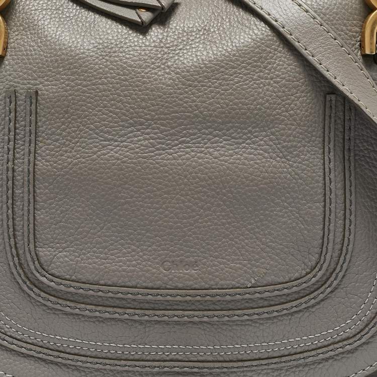 Pre Owned Chloe Grey Leather Medium Marcie Shoulder Bag