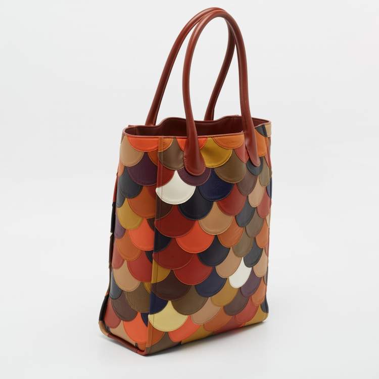 Pre Owned Chloe Multicolor Leather Large Patchwork Joyce Tote