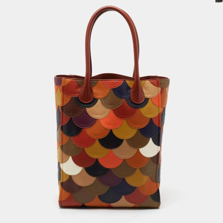 Pre Owned Chloe Multicolor Leather Large Patchwork Joyce Tote