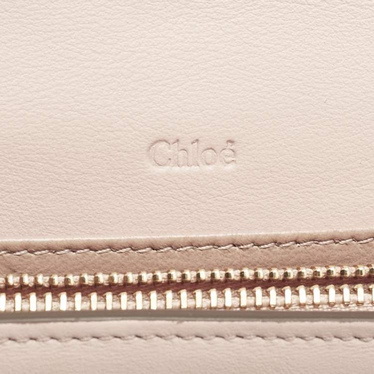 Pre Owned Chloe Beige Leather Georgia Flap Continental Wallet