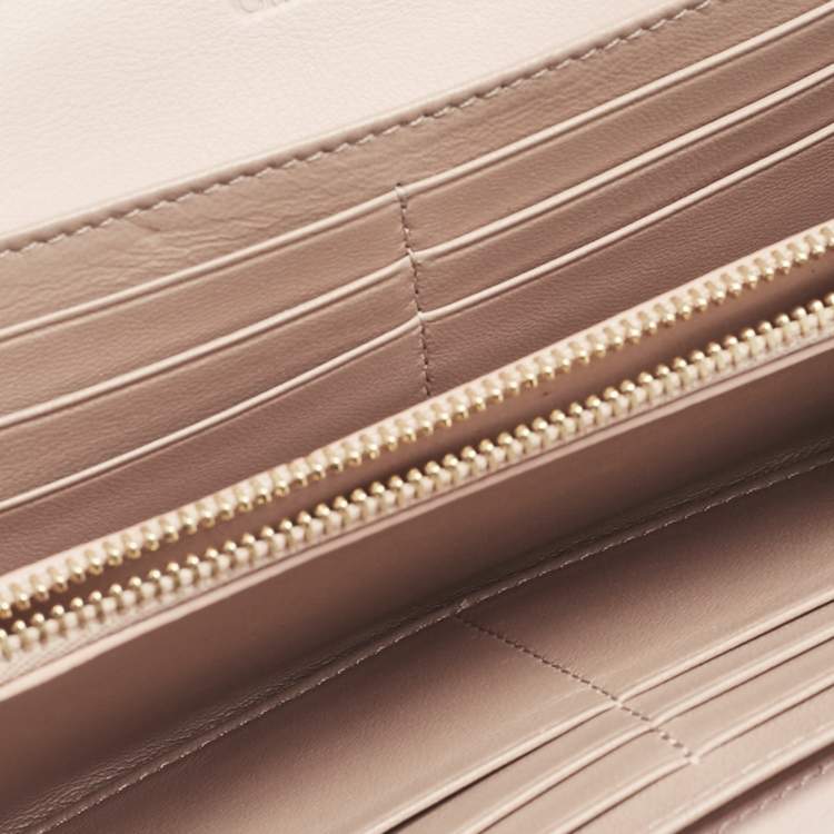 Pre Owned Chloe Beige Leather Georgia Flap Continental Wallet