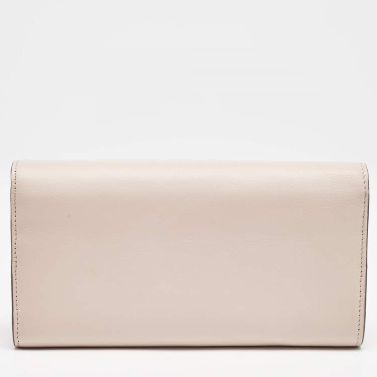 Pre Owned Chloe Beige Leather Georgia Flap Continental Wallet