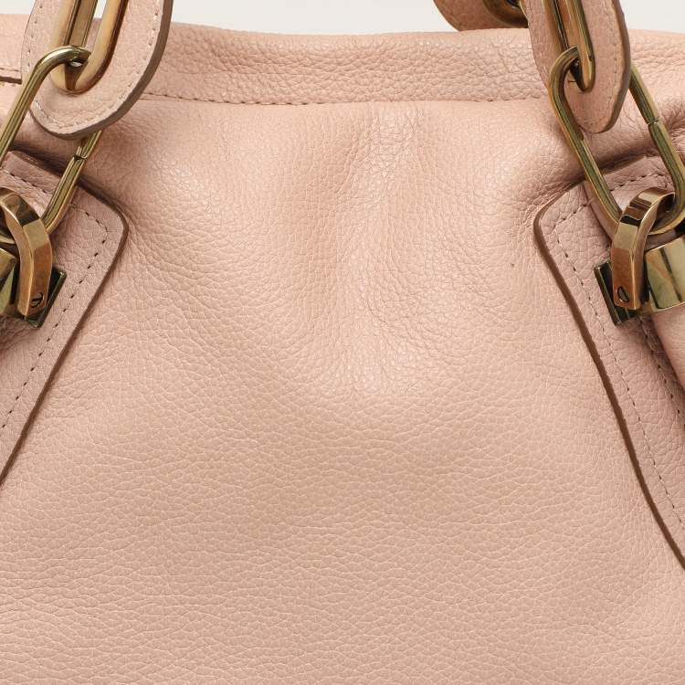 Pre Owned Chloe Peach Leather Medium Paraty Bag