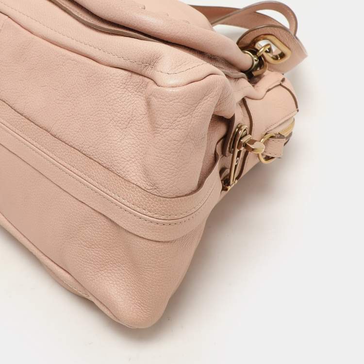 Pre Owned Chloe Peach Leather Medium Paraty Bag