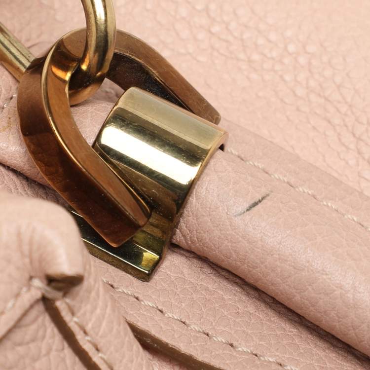 Pre Owned Chloe Peach Leather Medium Paraty Bag