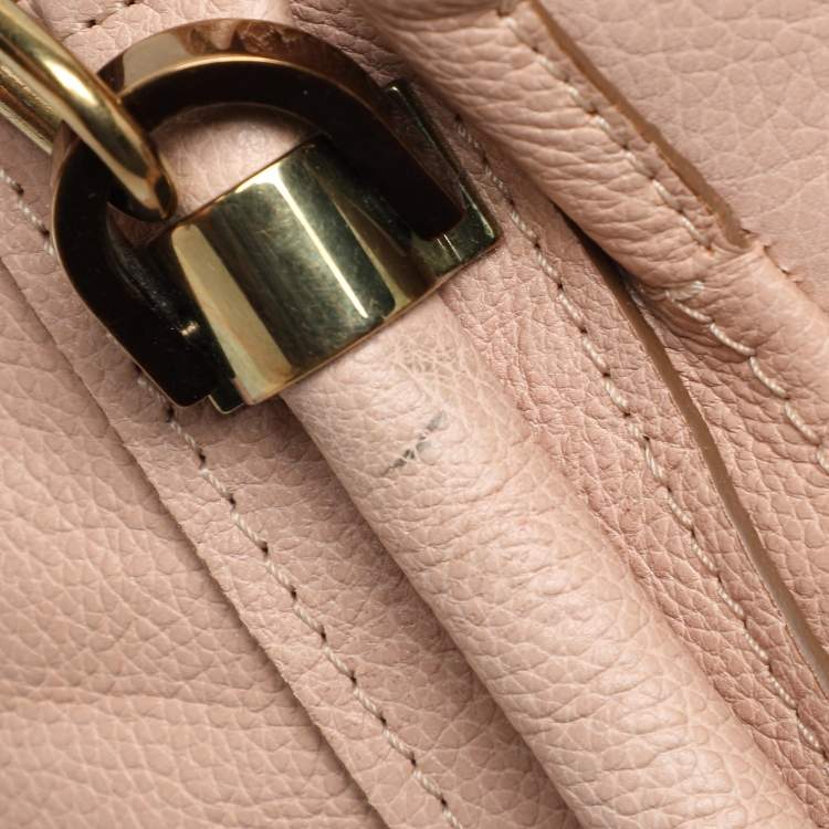 Pre Owned Chloe Peach Leather Medium Paraty Bag