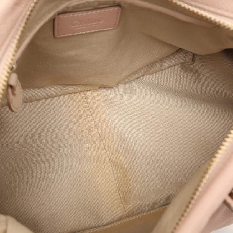 Pre Owned Chloe Peach Leather Medium Paraty Bag