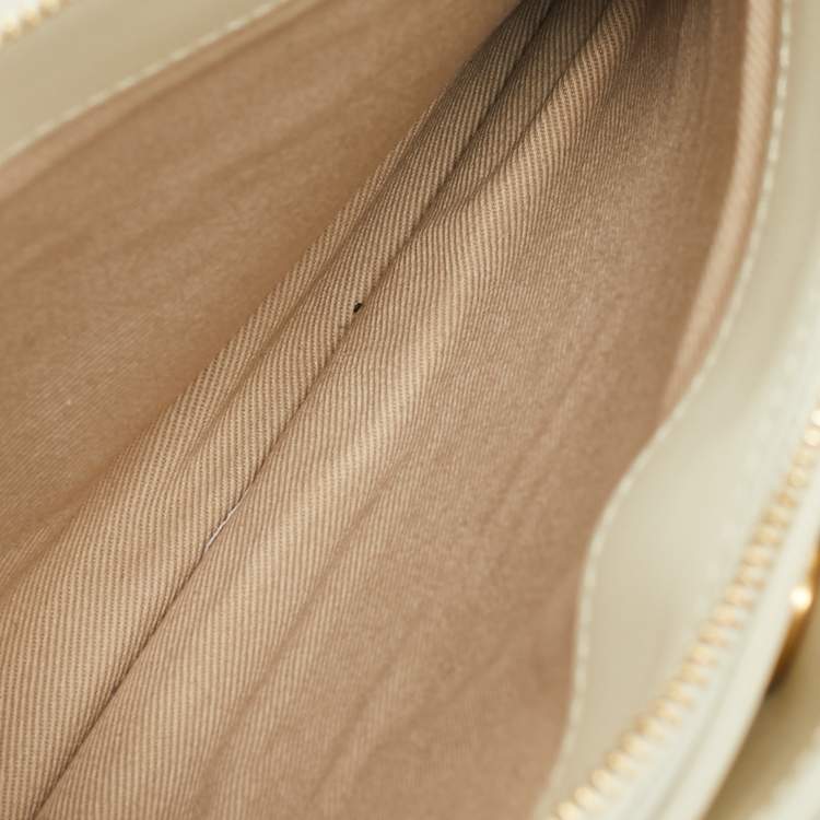 Pre Owned Chloe White Leather Double Zip Roy Shoulder Bag