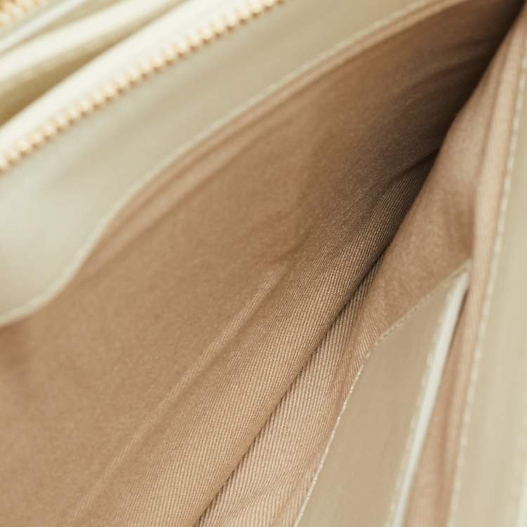 Pre Owned Chloe White Leather Double Zip Roy Shoulder Bag