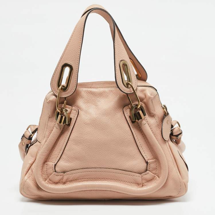 Pre Owned Chloe Light Peach Leather Small Paraty Bag