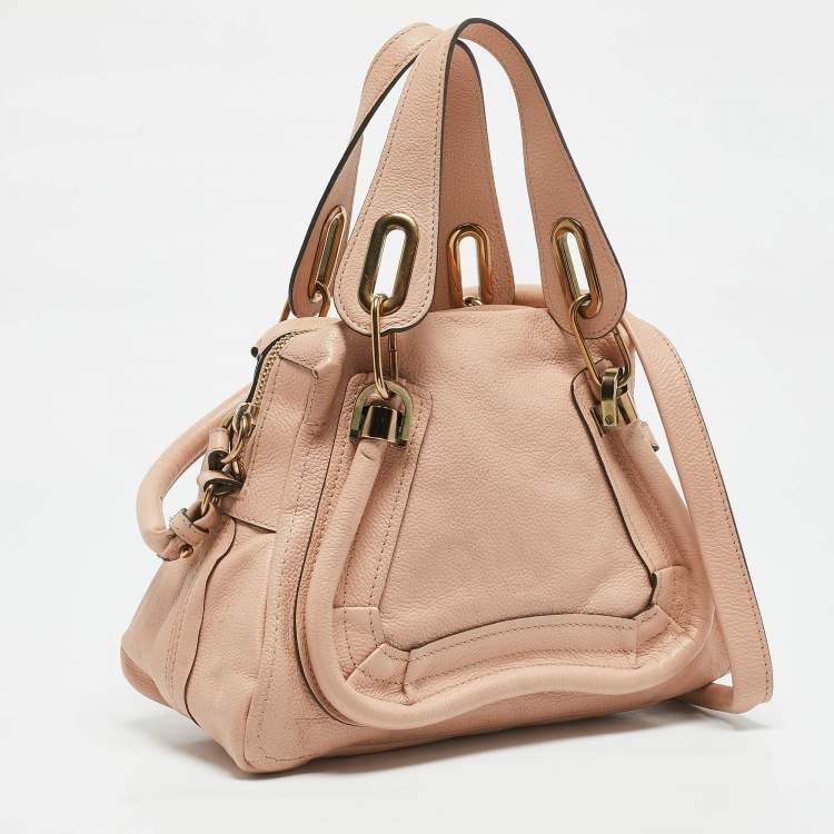 Pre Owned Chloe Light Peach Leather Small Paraty Bag