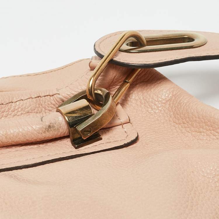 Pre Owned Chloe Light Peach Leather Small Paraty Bag