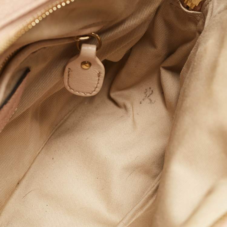 Pre Owned Chloe Light Peach Leather Small Paraty Bag