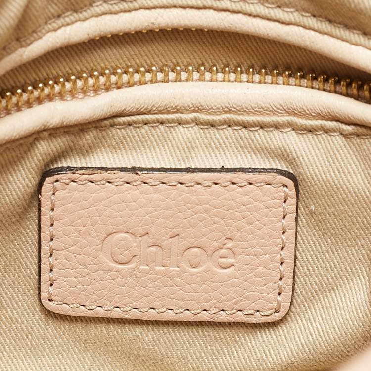 Pre Owned Chloe Light Peach Leather Small Paraty Bag