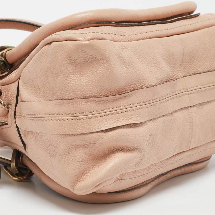Pre Owned Chloe Light Peach Leather Small Paraty Bag