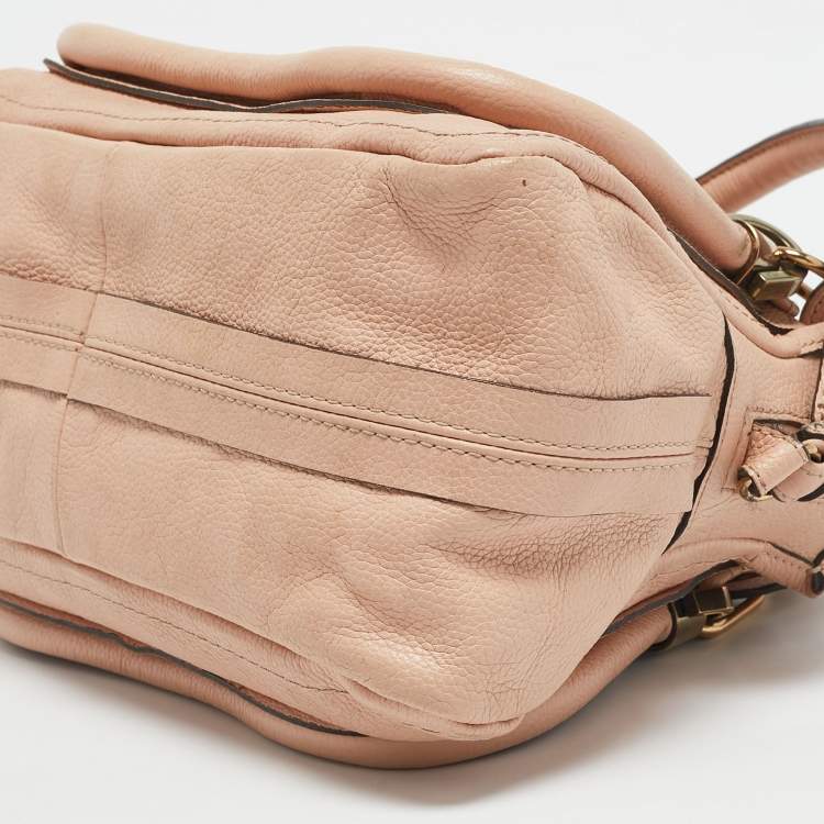 Pre Owned Chloe Light Peach Leather Small Paraty Bag