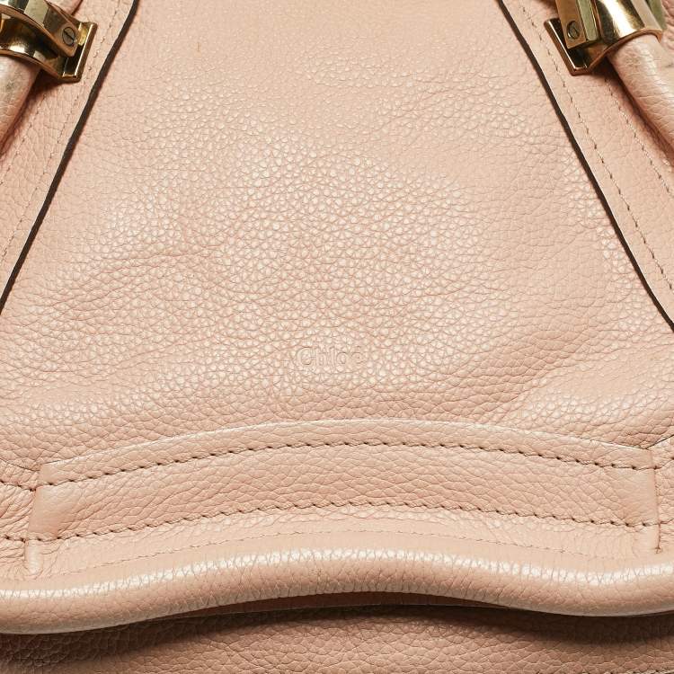 Pre Owned Chloe Light Peach Leather Small Paraty Bag