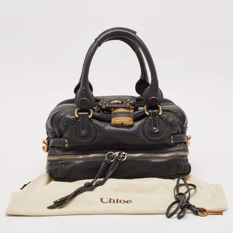 Pre Owned Chloe Navy Blue Leather Medium Paddington Satchel