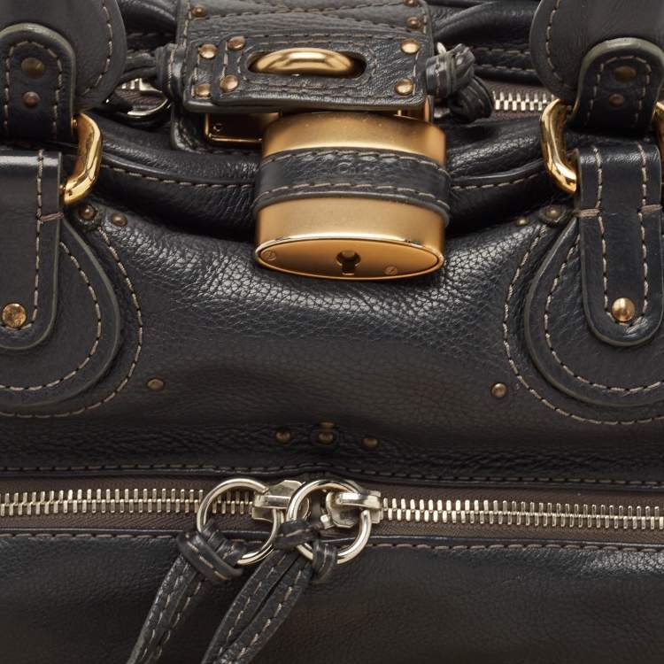 Pre Owned Chloe Navy Blue Leather Medium Paddington Satchel