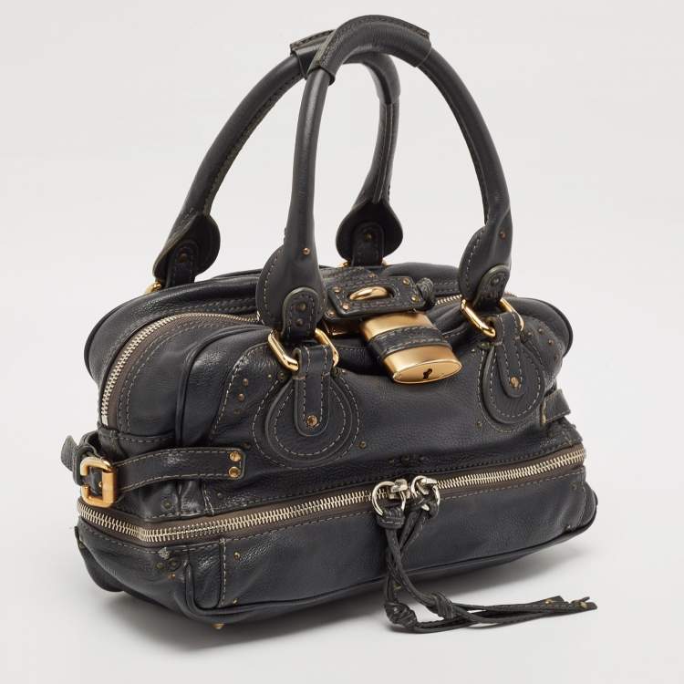 Pre Owned Chloe Navy Blue Leather Medium Paddington Satchel