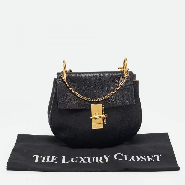 Pre Owned Chloe Black Leather Medium Drew Shoulder Bag