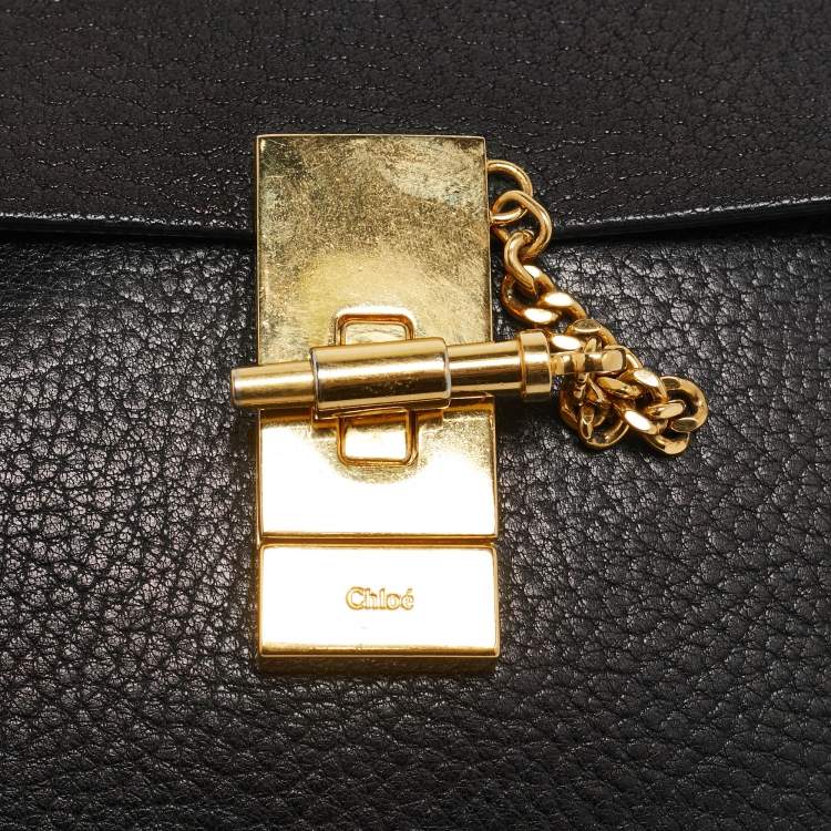 Pre Owned Chloe Black Leather Medium Drew Shoulder Bag
