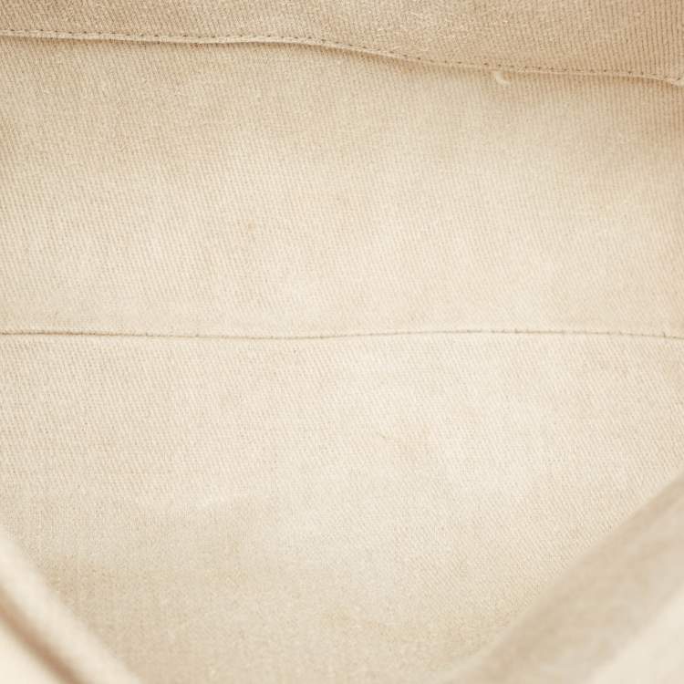 مملوكة مسبقًا Chloe Black/Beige Canvas Medium Woody Tote