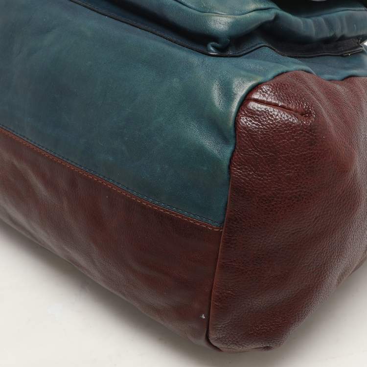 Pre Owned Chloe Multicolor Leather Pocket Satchel